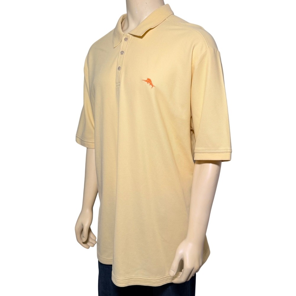 Tommy Bahama Polo Shirt Mens 3XL Yellow Excellent Supima Cotton Marlin Logo - Picture 3 of 12